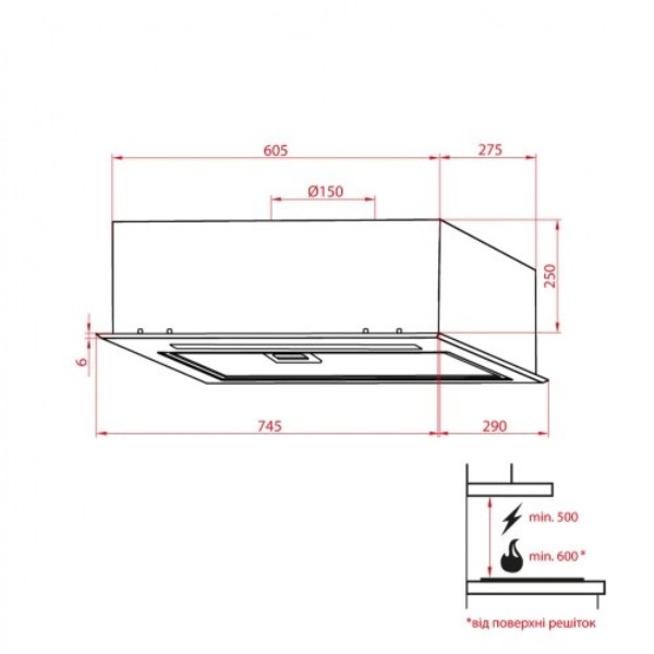 Фото - Вытяжка встраиваемая Weilor PBSR 72651 GLASS WH 1300 LED Strip