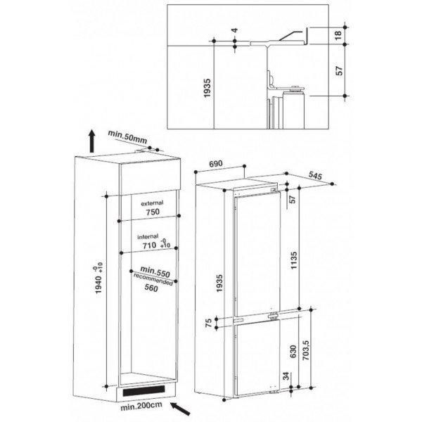 Фото - Уценка - Холодильник встраиваемый Whirlpool SP40 801 EU