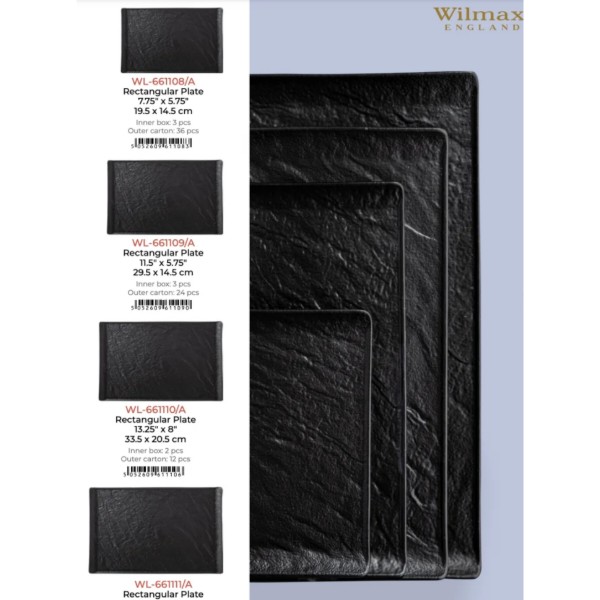 Фото - Блюдо Wilmax Slatestone Black 33.5х20.5 см (WL-661110 / A)