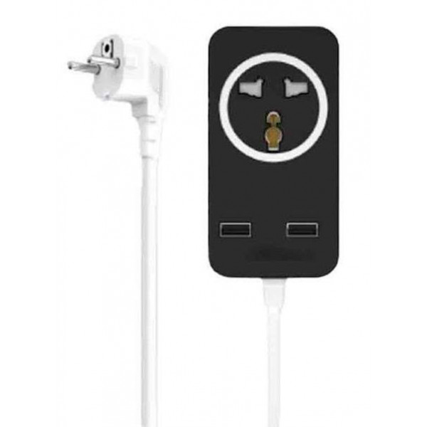 Фото - Мережевий фільтр XO 2USB / 2 OUTLET / 10A 1.8 м (WL03)