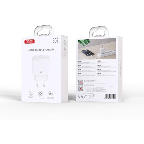 Фото - Мережевий зарядний пристрій XO 20W Single USB-C Fast Charger (XO-QC41)
