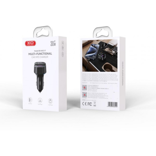 Фото - FM модулятор XO BCC17 Smart Bluetooth MP3 A+C Dual Port PD30W Car Charger (XO-BCC17)