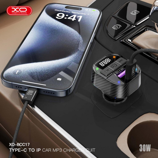 Фото - FM модулятор XO BCC17 Smart Bluetooth MP3 A+C Dual Port PD30W Car Charger (XO-BCC17)