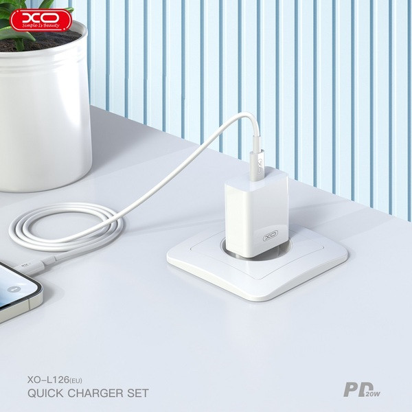 Фото - Сетевое зарядное устройство XO L126 - 20W PD Single port USB-C (L126_White)