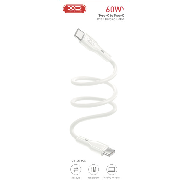 Фото - Кабель XO Type-c to Type-c 60W Data Cable (CB-Q71CC)