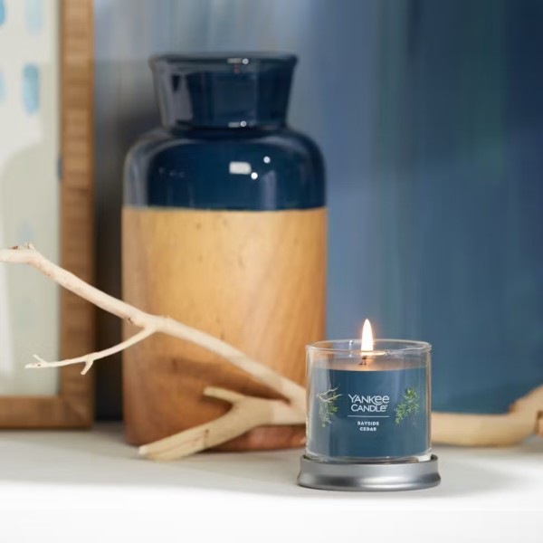 Фото - Свічка скло Yankee Candle Small Bayside Cedar (Прибережний Кедр) 122 г (1744755E)
