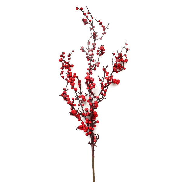 Фото - Гілка декоративна YES! Fun із червоними ягодами 98 см (973489)