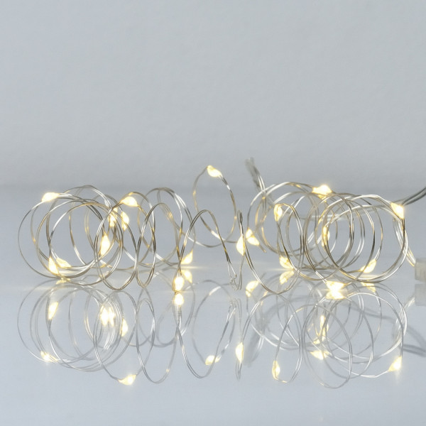 Фото - Гирлянда линейная YES! Fun нить медная 20 LED тепло-белая 2 м батарейки (975020)