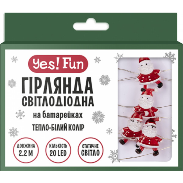 Фото - Гирлянда линейная YES! Fun Санта 20 LED тепл. бел. 2,2 м (801211)