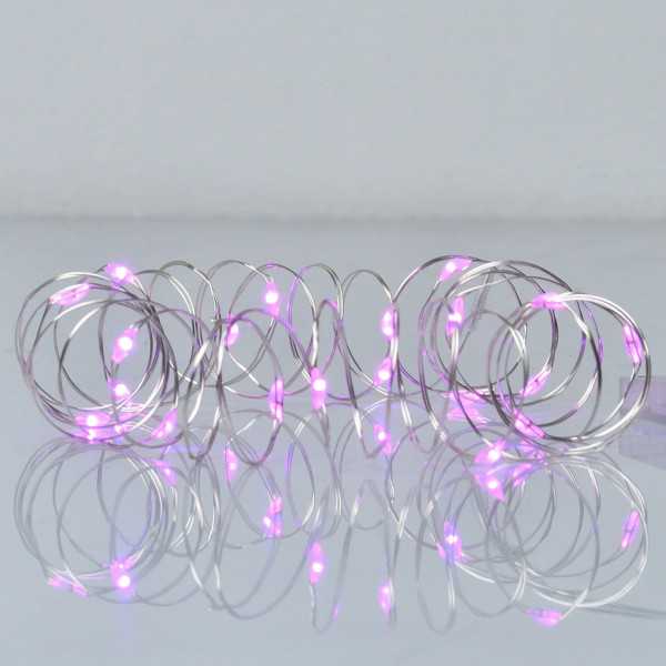 Фото - Гірлянда лінійна YES! Fun нитка мідна 20 LED рожева 2 м батареї (975024)