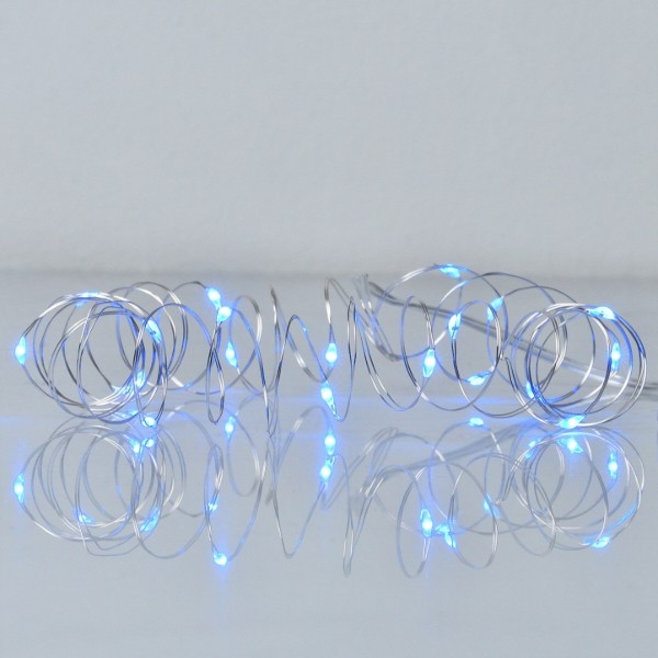 Фото - Гирлянда линейная YES! Fun нить медная 20 LED синяя 2 м батарейки (975025)