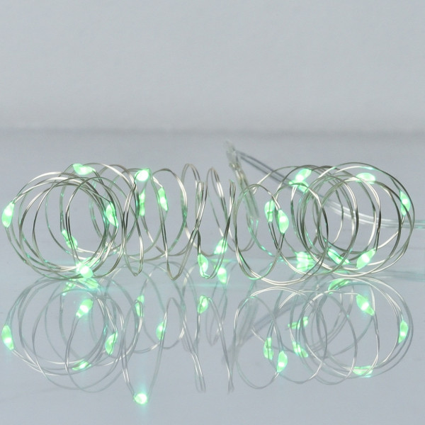Фото - Гирлянда линейная YES! Fun нить медная 20 LED зеленая 2 м батарейки (975026)