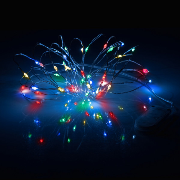 Фото - Гирлянда линейная YES! Fun нить медная 40 LED разноцветная 4 м батарейки (975029)