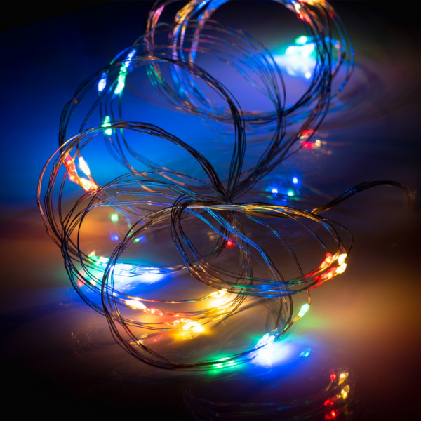 Фото - Гирлянда линейная YES! Fun пучок медный 50 LED разноцвет 1 м батарейки (975014)