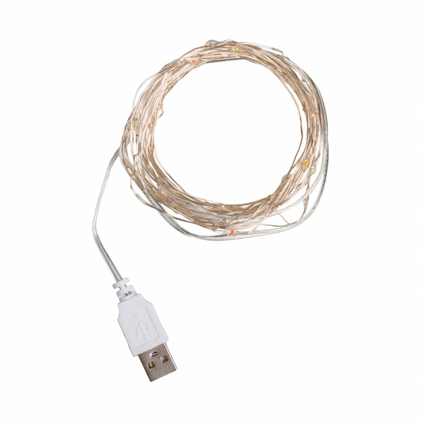 Фото - Гірлянда лінійна YES! Fun нитка мідна 50 LED різнокольорова 5 м USB (975039)