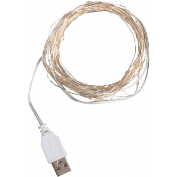 Фото - Гірлянда лінійна YES! Fun нитка мідна 50 LED теплий білий 5 м USB (975040)