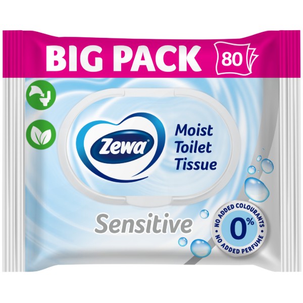Фото - Вологий туалетний папір Zewa Pure moist 80шт