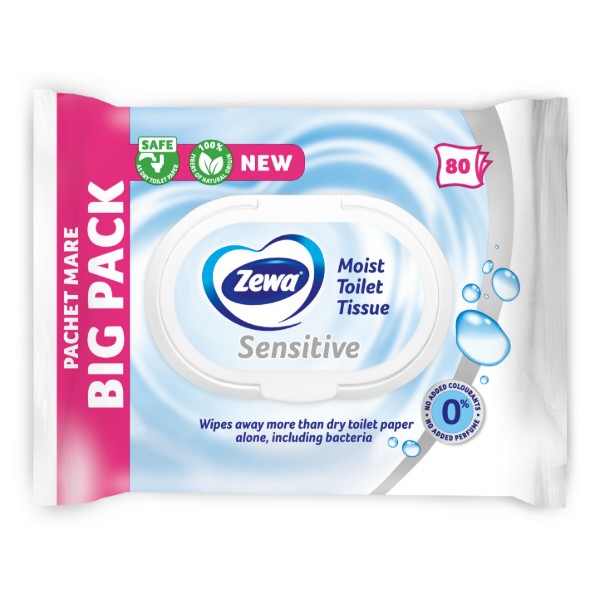 Фото - Вологий туалетний папір Zewa Pure moist 80шт
