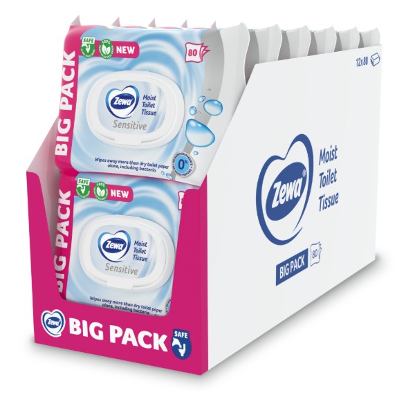 Фото - Вологий туалетний папір Zewa Pure moist 80шт