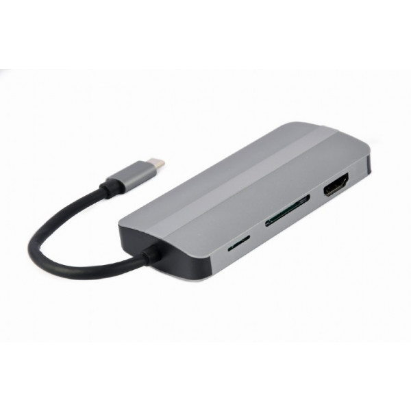 Фото - Хаб USB Cablexpert USB-C 8-в-1 USB 3.0/HDMI//VGA/PD (A-CM-COMBO8-02)