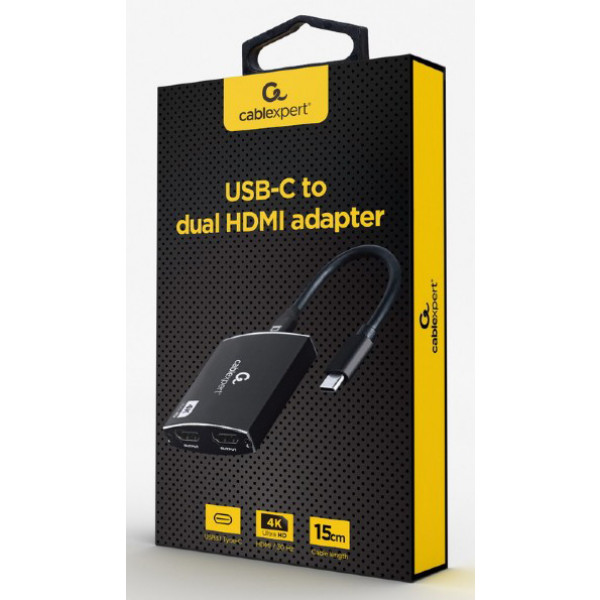 Фото - Перехідник Cablexpert USB-C-2HDMI/PD/3,5 (A-CM-HDMIF2-01)