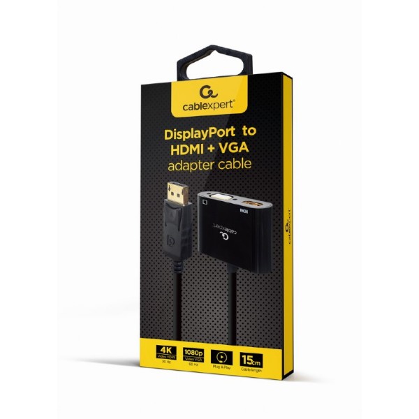 Фото - Перехідник Cablexpert DisplayPort на HDMI/VGA (A-DPM-HDMIFVGAF-01)