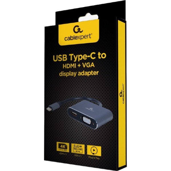 Фото - Перехідник Cablexpert USB-C - HDMI/VGA (A-USB3C-HDMIVGA-01)