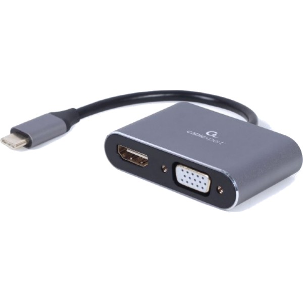 Фото - Перехідник Cablexpert USB-C - HDMI/VGA (A-USB3C-HDMIVGA-01)