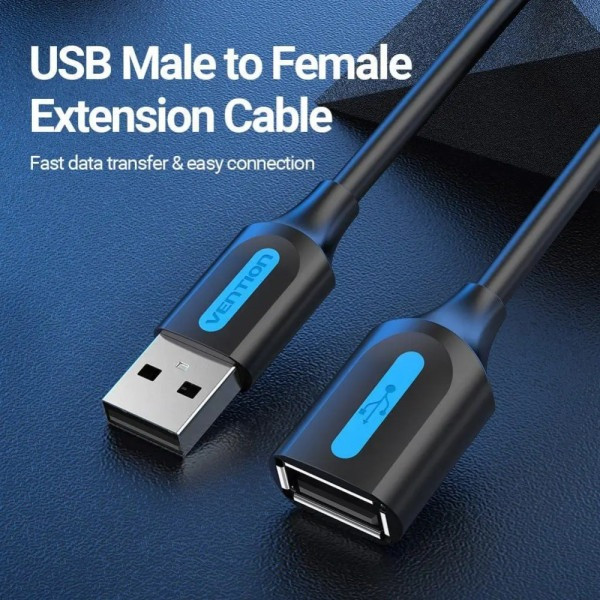 Фото - Кабель USB type A - USB type A Vention USB 2.0 M - USB 2.0 F 1.5m (CBIBG)