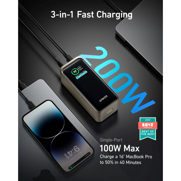 Фото - Батарея мобільна Anker Prime 20000 mAh 200W PD Black (A1336011)