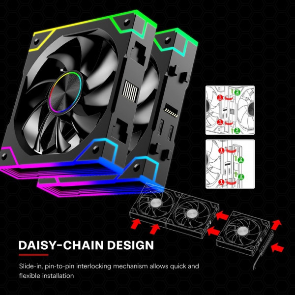 Фото - Корпусний вентилятор Xilence GAMING XPF360.ARGB PWM 3х120mm (XF072)