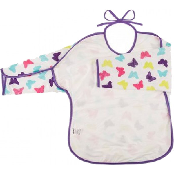 Фото - Нагрудник из клеенки Akuku фартук с длинным рукавом Бабочки (A1743)