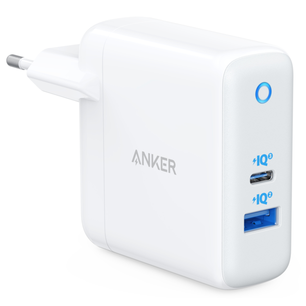 Фото - Мережевий зарядний пристрій Anker PowerPort+ Atom III 45W USB-C+15W USB-A White (A2322G21)