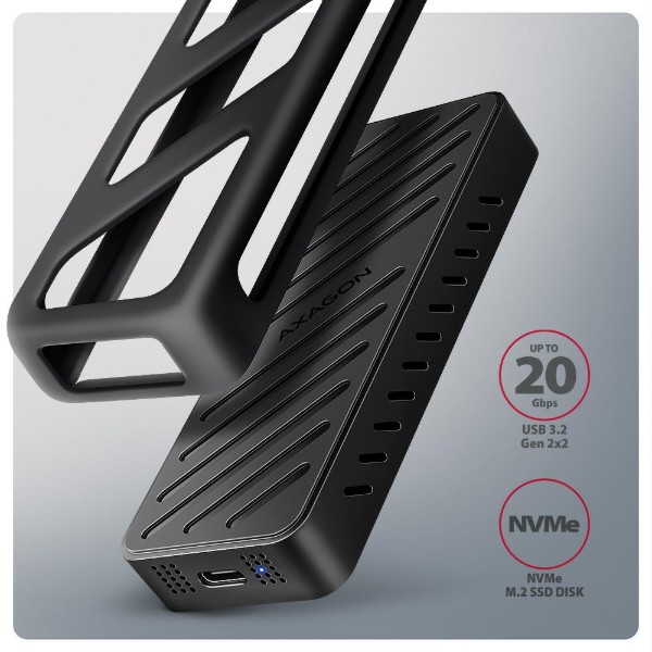 Фото - Внешний карман AXAGON USB-C 20Gbps - M.2 NVMe SSD ARMORED box (EEM2-20G)