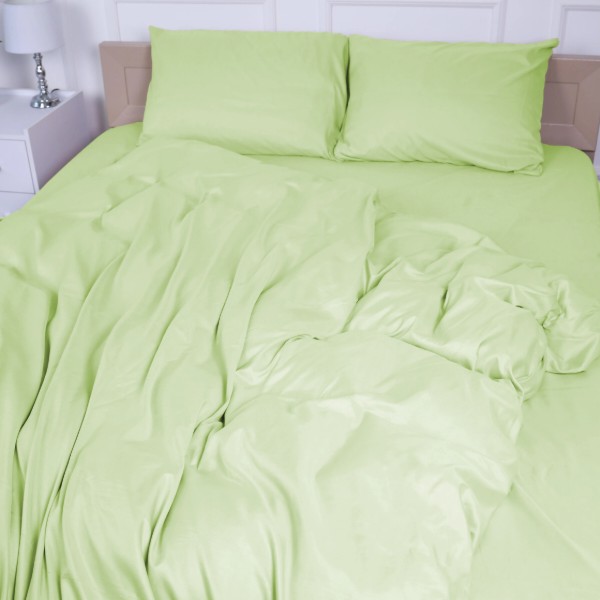 Фото - Комплект постільної білизни MirSon №12-0525 Luminary Green Mikrosatin Premium Однотонний 220х240 см (2200007228485)