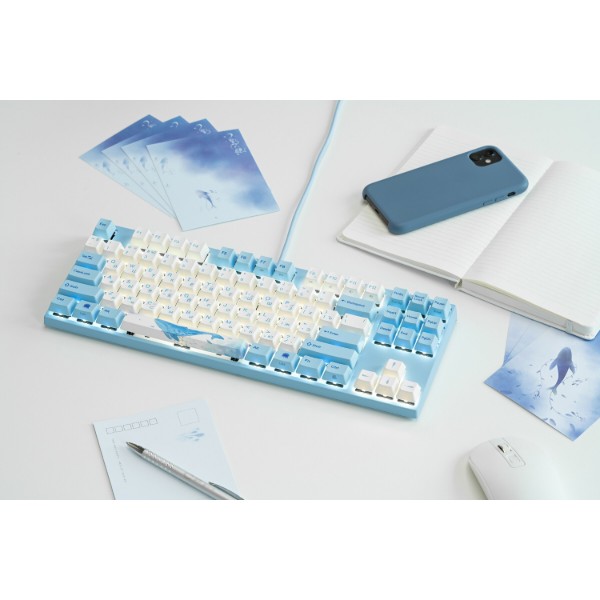 Фото - Клавиатура проводная игровая Varmilo VEM87 Sea Melody EC V2 Ivy UA (A33A038B1A3A17A033)
