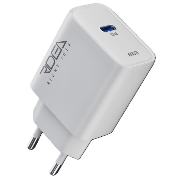 Фото - Сетевое зарядное устройство Ridea Rapid Pro 1USB-C QC/PD 20W+Type-C to Type-C White (RW-20124)
