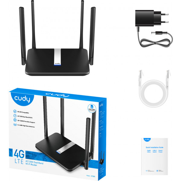 Фото - Маршрутизатор интернет WiFi5+4G Cudy LT500 (73-00509)