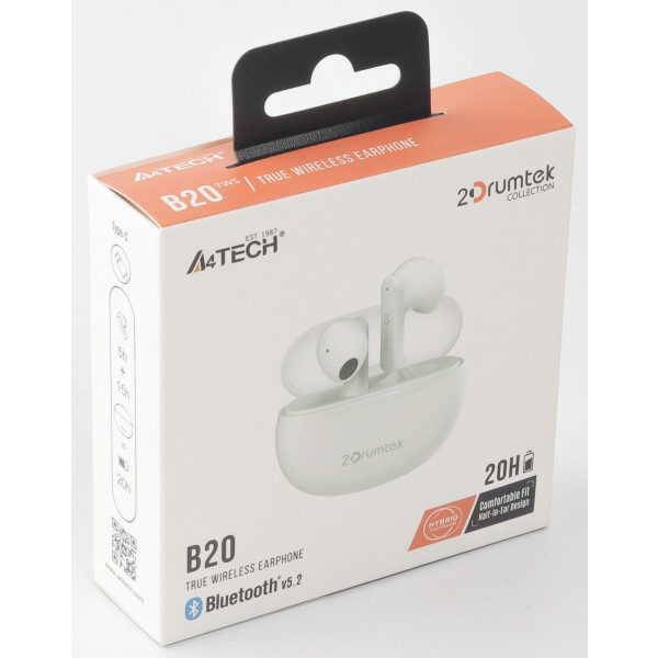 Фото - Навушники вкладиші бездротові TWS A4tech B20 Grayish White