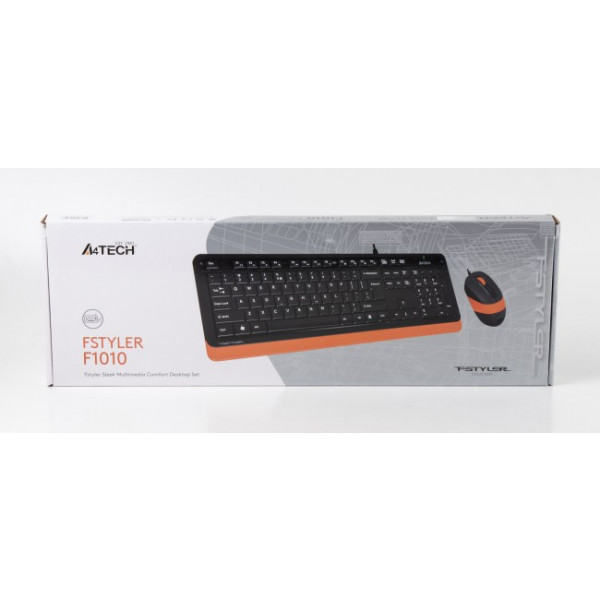 Фото - Клавіатура+миша A4tech F1010 (Orange)