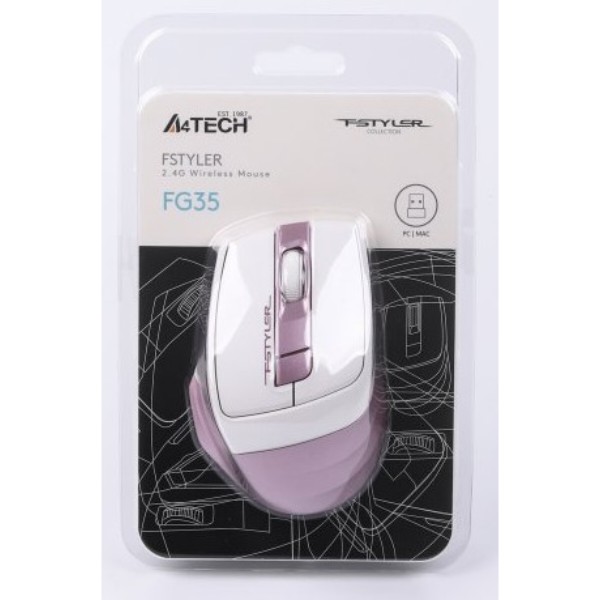 Фото - Миша бездротова A4tech FG35 (White-Pink)