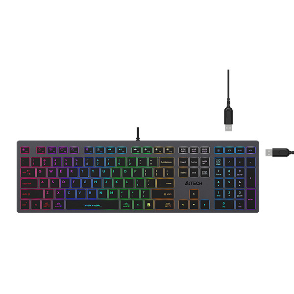 Фото - Клавіатура дротова A4tech FX60H USB Grey Neon backlit