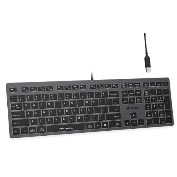 Фото - Клавиатура проводная A4tech FX60H USB Grey White backlit