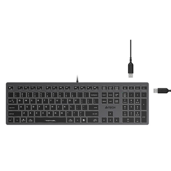 Фото - Клавиатура проводная A4tech FX60H USB Grey White backlit