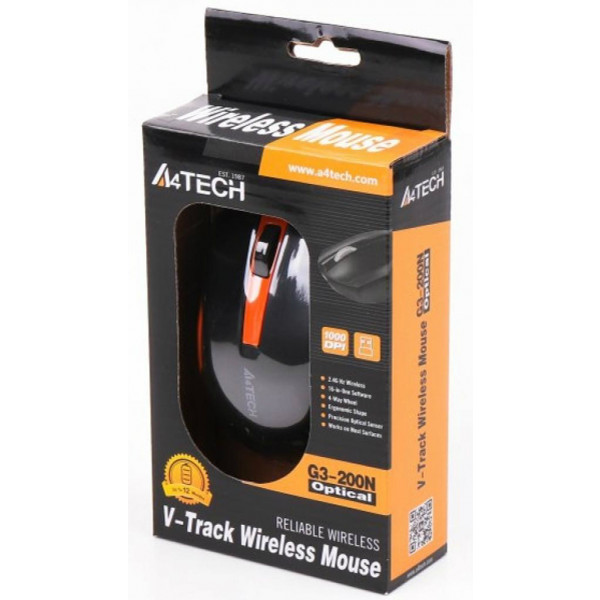 Фото - Миша бездротова A4tech G3-200N (Black+Orange)