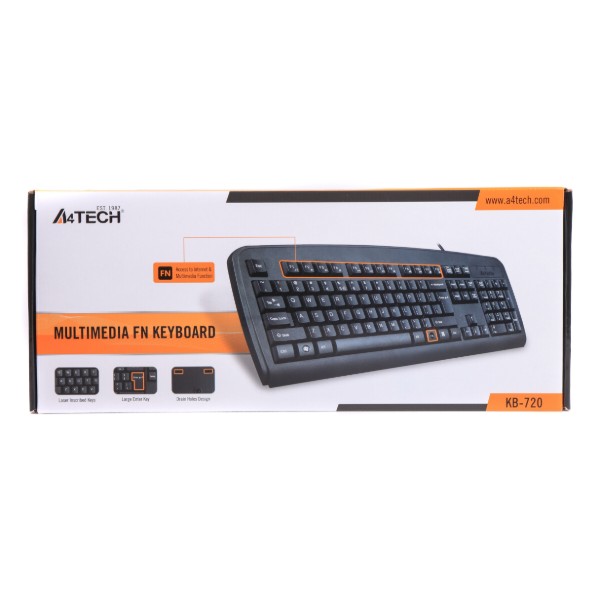 Фото - Клавіатура дротова A4tech KB-720 USB Black