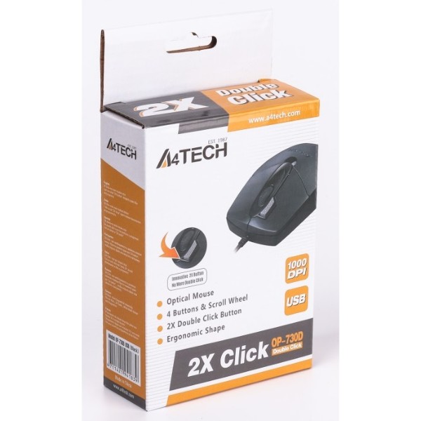 Фото - Мышь проводная A4tech OP-730D Black USB