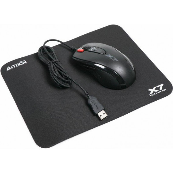 Фото - Мышь проводная игровая A4tech X-710BK Black USB + X7-200MP