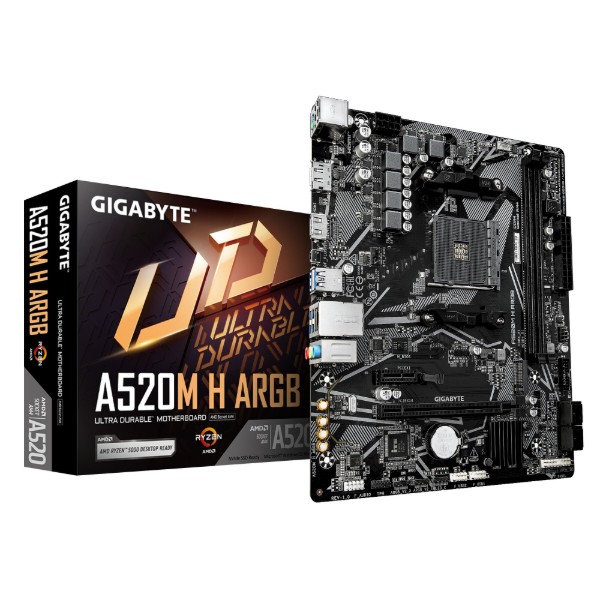 Фото - Материнская плата Gigabyte A520M H ARGB