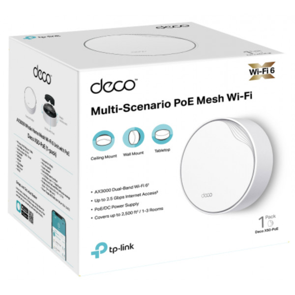 Фото - MESH система WiFi6 TP-Link Deco X50-PoE(1-pack)